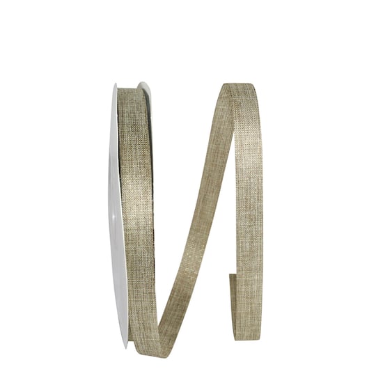 JAM Paper /8" x 100yd. Metallic Natural Sparkle Allure Ribbon